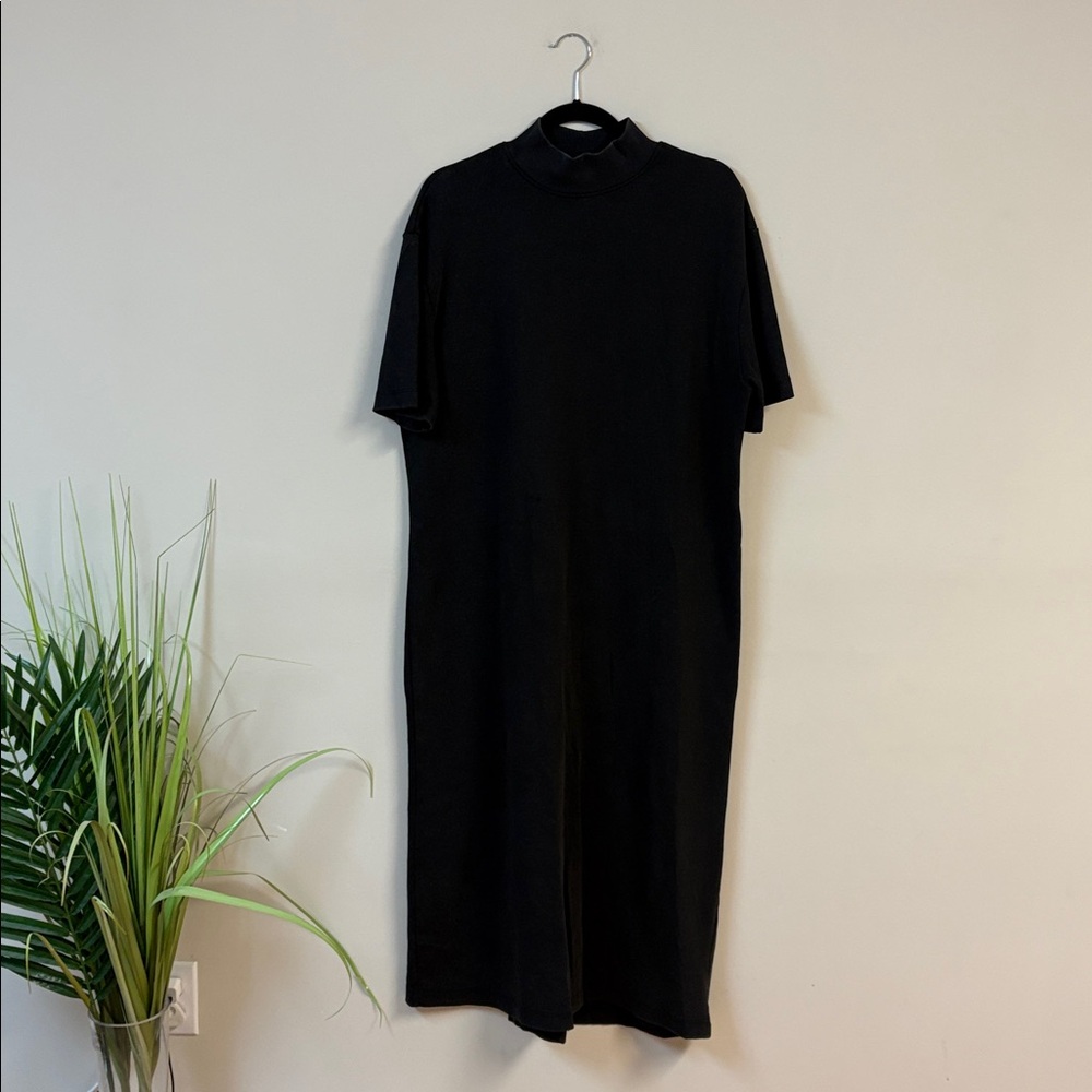 Zara Black interlock mock neck Midi Dress size L - Picture 4 of 8